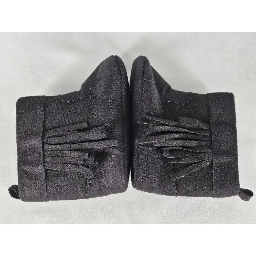 RISING STAR BABY GRAY HIGHTOP BOOTS WITH FRING ON SIDES - SIZE 3-6 MONTHS